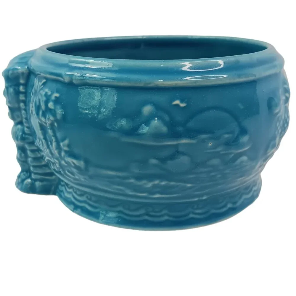 Tiki Farm Grass Skirt Blue Punch Bowl Pacific Beach CA 5